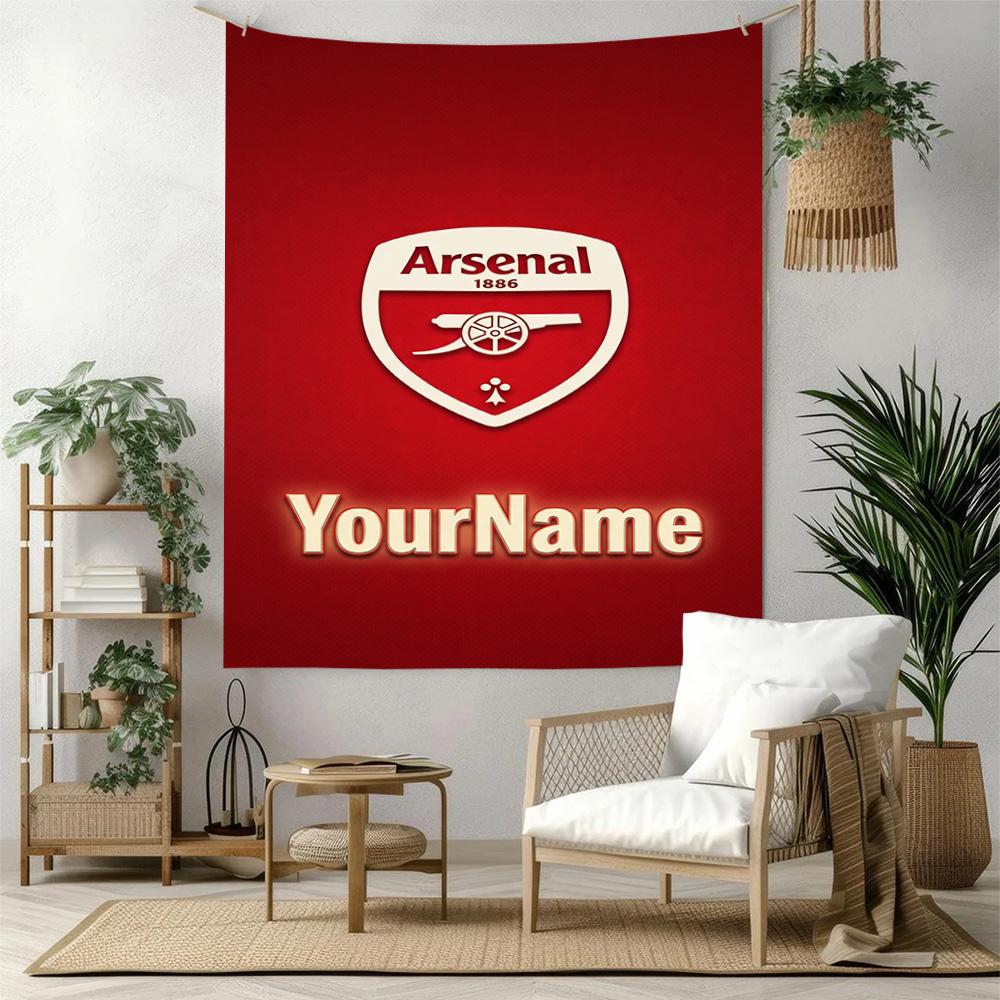 Arsenal Custom Ditt Navn Vægdekoration Vægtæppe Kunst Til Kæledyrsminde Fødselsdag Bryllupsfest Baggrund Familiegave