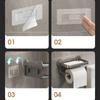 No Punching Toliet Roll Holder Wall Mounted Tissue Box Useful Mobile Phone Rack  Home