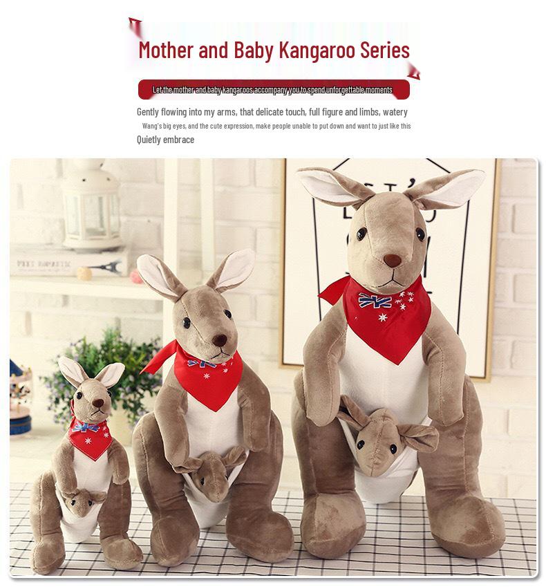 Australian Mother & Baby Kangaroo Plush Toy - Children's Comfort Simulation Doll Gift