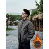 Men's American Style Winter Pilot Jacket: Stand Collar, Short, Loose, Casual Workwear, Padded Flight Jacket
