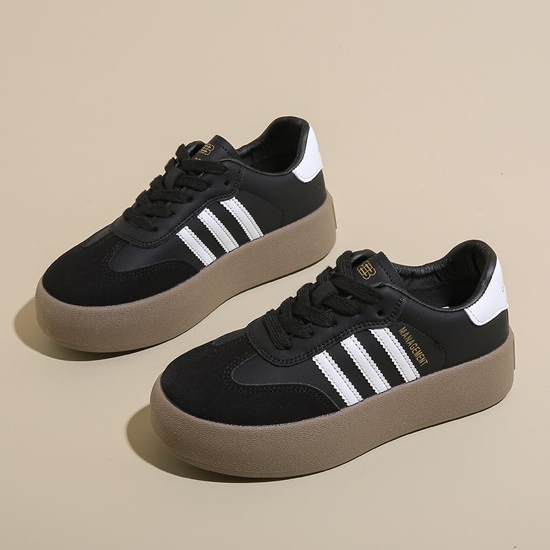 

Весна новая обувь женская новая платформа белая обувь небольшая внутренняя высота увеличение повседневная обувь 40 чёрный