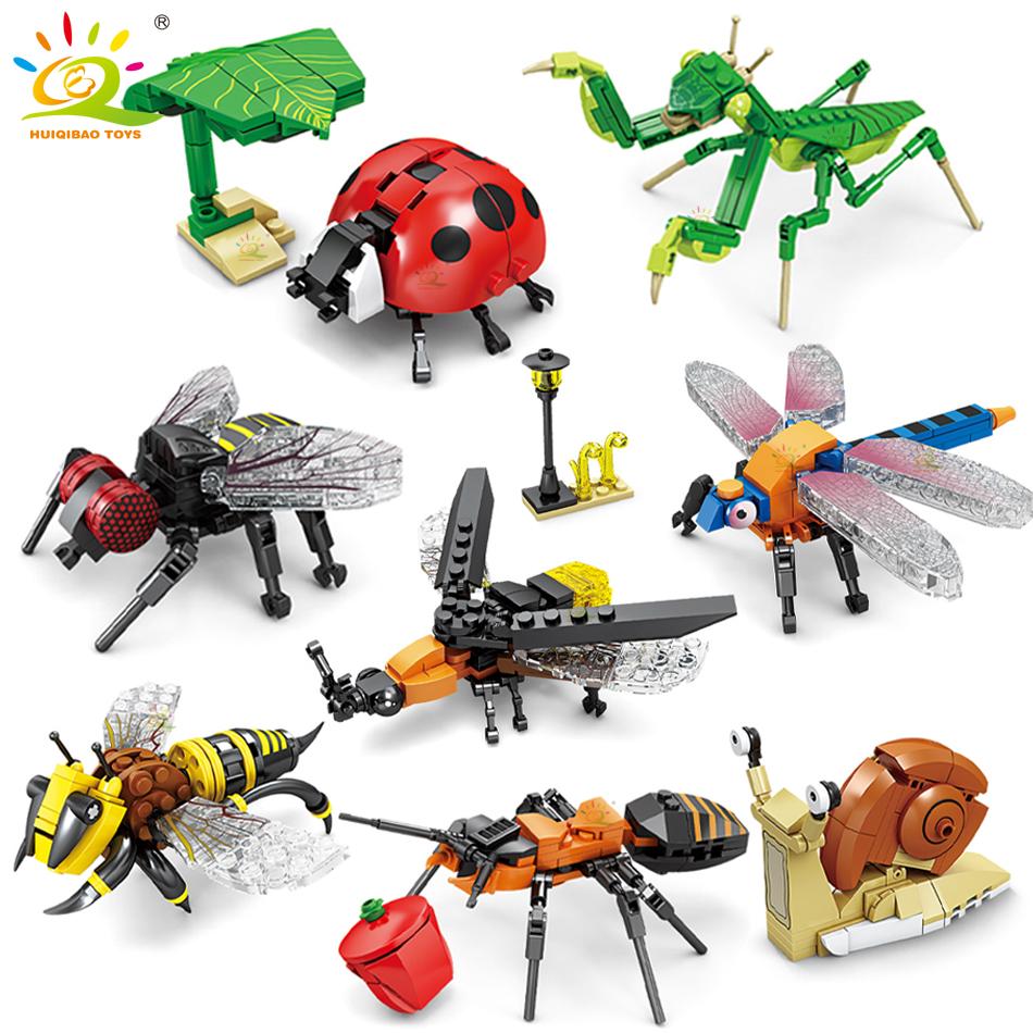 Non-Toxic Moc Insect Model Building Blocks Fly Bee City Construction Bricks Set Children Puzzle Assemble Toys For Kidsgift
