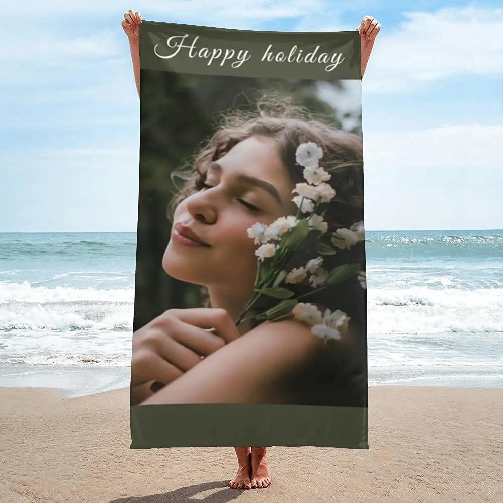 Benutzerhandtuch mit Fotos Personalisierte Bild Bad Pool Handtuch Personalisierte Geschenke für Jungen Mädchen Teenager Geburtstag Vatertag
