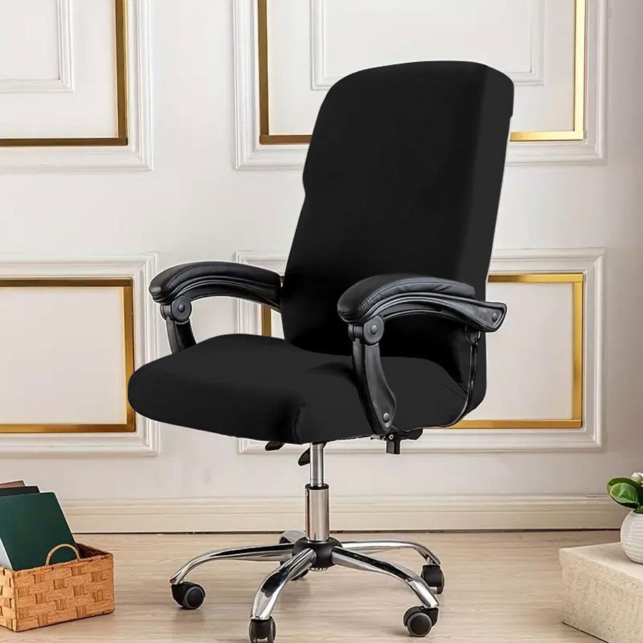 Elastic Zippered Office Chair Cover Durable Dust-proof Minimalist Gaming Chair Slipcover Solid Color Supply Chair Protector