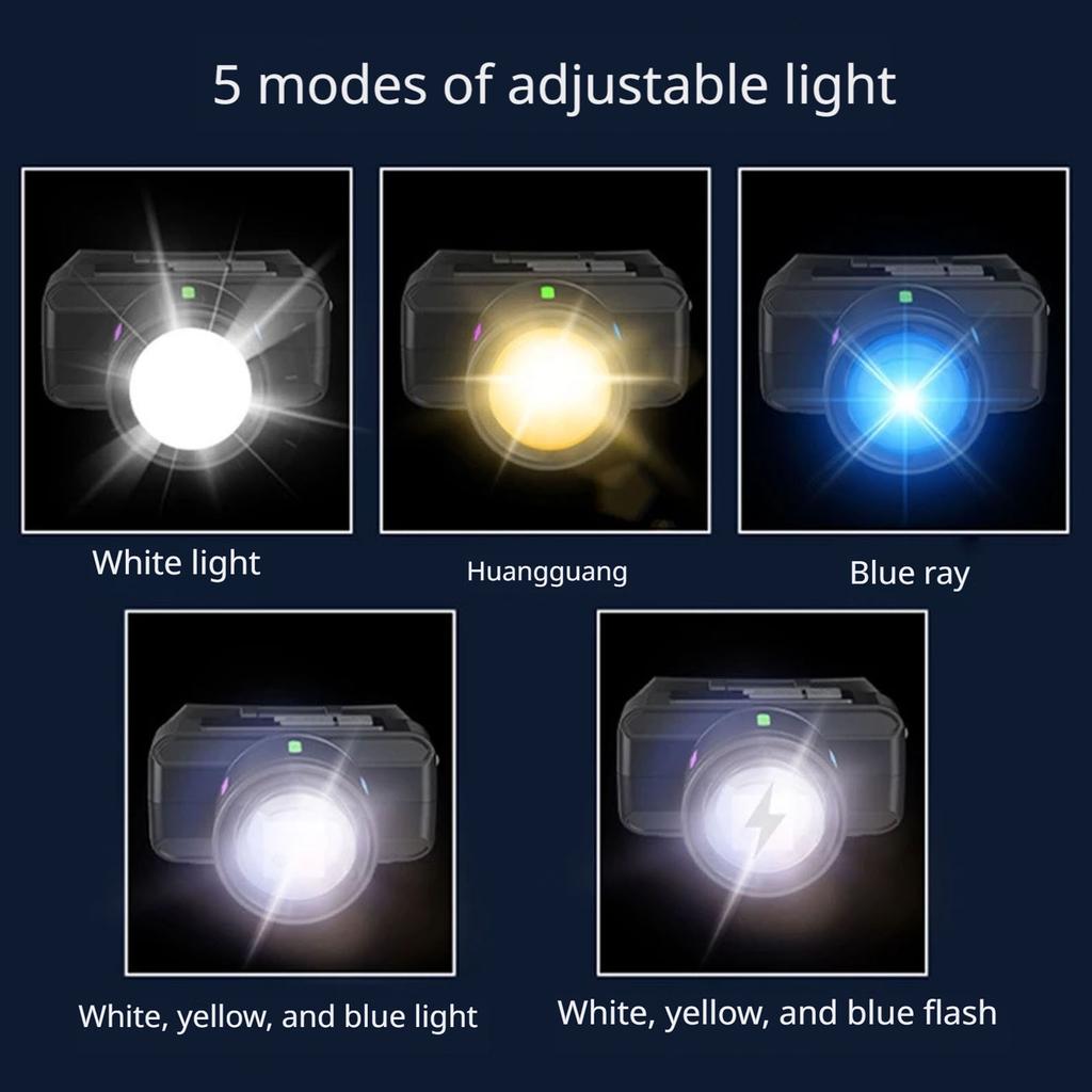 LED Headlamp Rechargeable Flashlight Zoomable Head Lamp Head Light for Outdoor Hunting Hiking Camping Gear