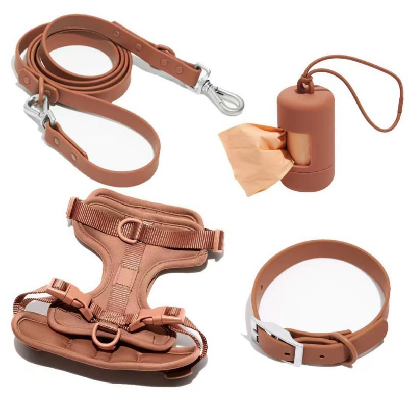 Dog Harness Set PVC Waterproof Chew Proof Small Dogs Leash Collar