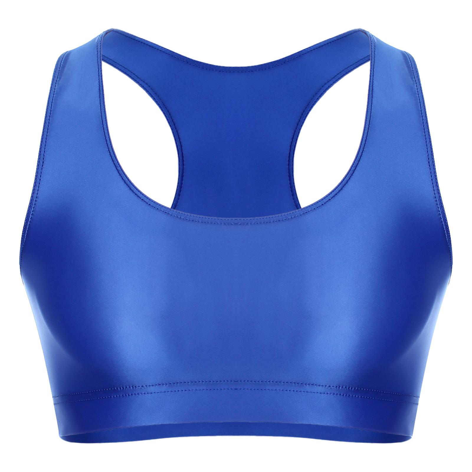 

Чоловічий укорочений топ з U-подібним вирізом, глянсова тканина, без рукавів, для фітнесу, йоги XL синій