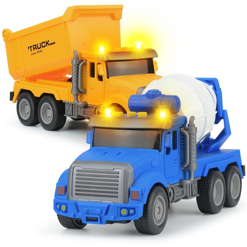 Children'S Lighting Music Puzzle Inertial Construction Vehicle Story Machine Simulation Mixer Truck Loading And Unloading Truck Model Toys