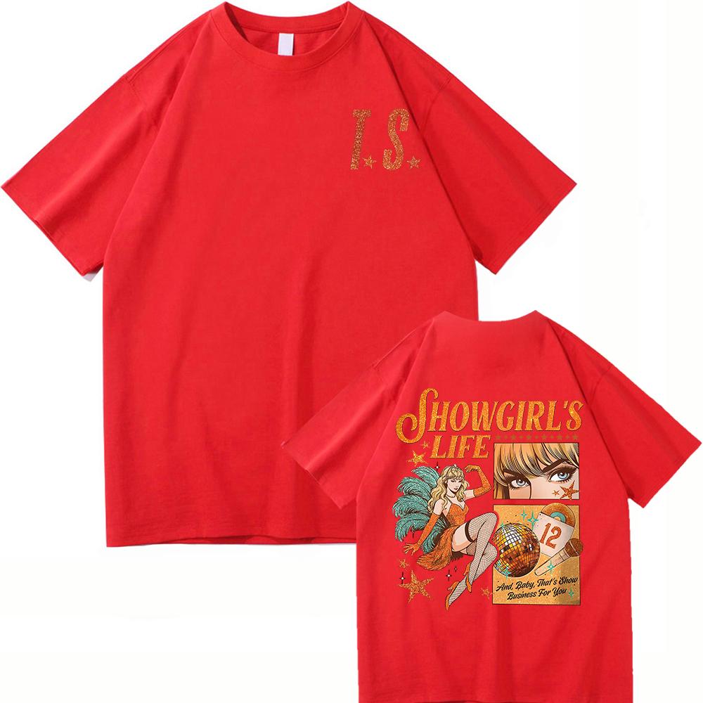 New Album The Life of A Showgirl T Shirt Fashion UnisexWomen Aesthetic TS TShirt Unisex High Quality Vintage Cotton Tees Shirts