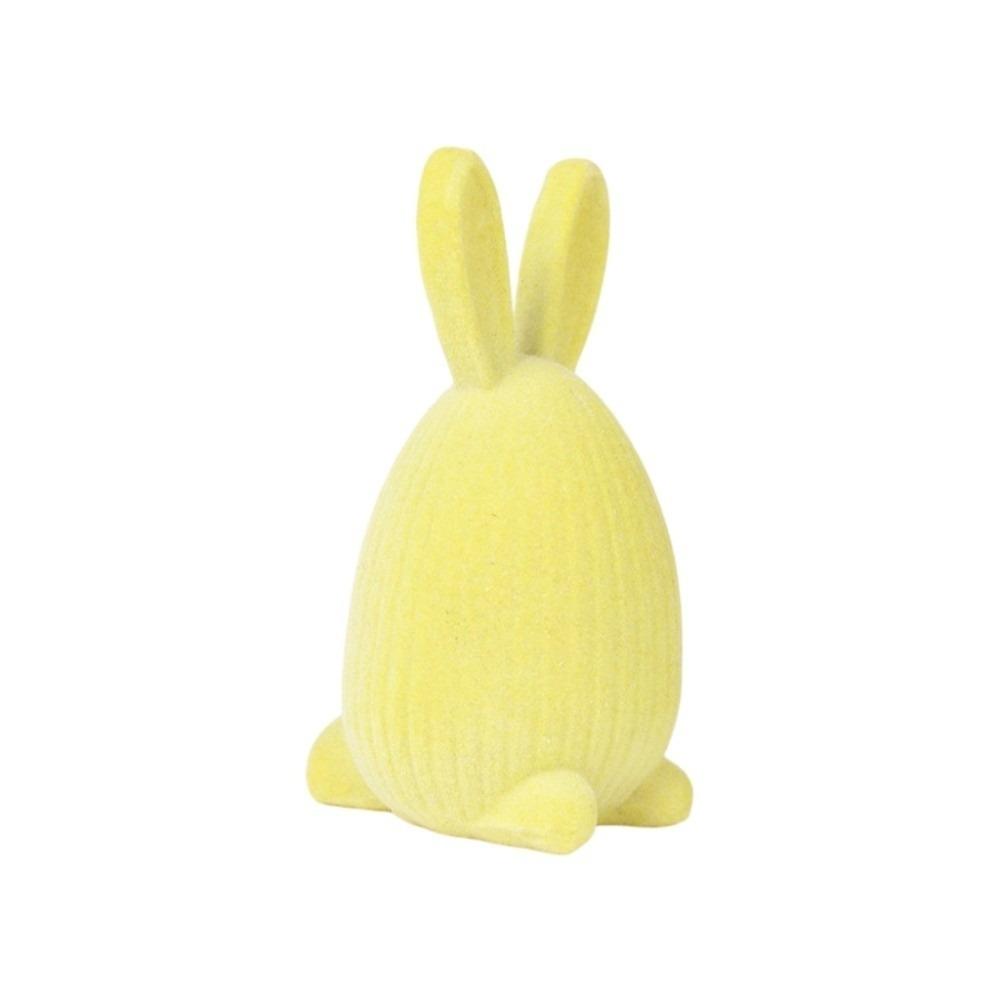 Creative Flocking Easter Bunny Ornament Resin Easter Decor Easter Egg Decoration  Home Decoration
