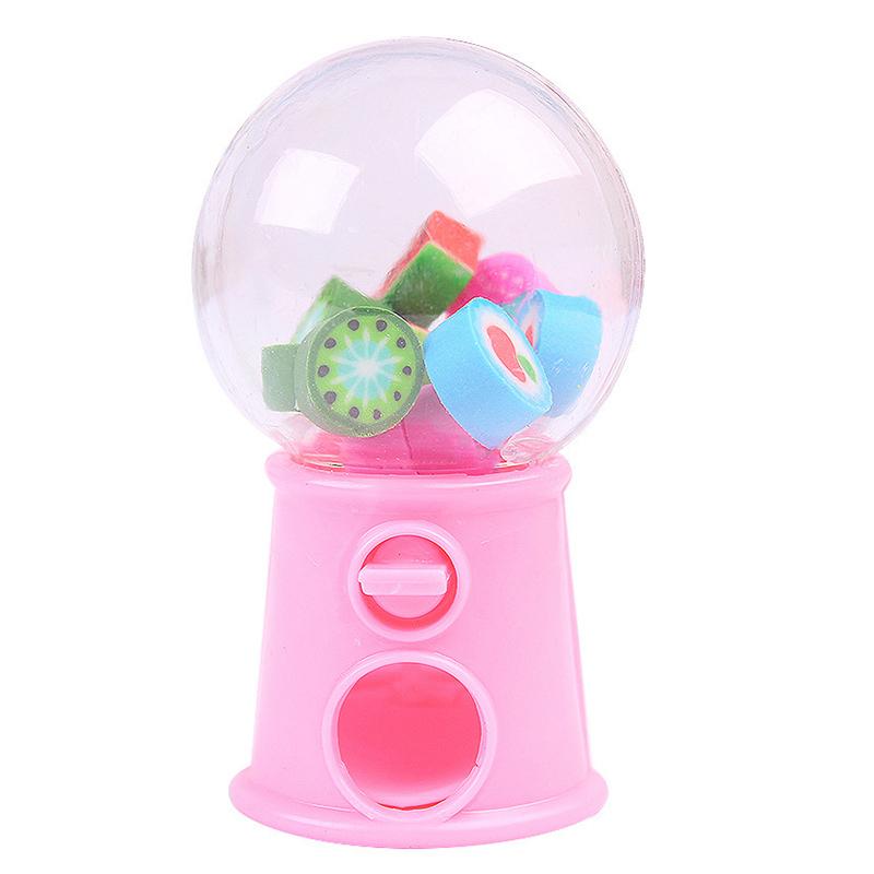 Adorable Mini Gashapon Fruit Cartoon Erasers for Kids; Cute Kawaii Stationery and Office Correction Supplies