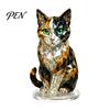 Acrylic Animal Ornaments Geometric Faux Crystal Sculpture, Sparkling Cat/Owl/Eagle/Dog Statue, Light Luxury Room Decoration Desktop Figurine Ornament