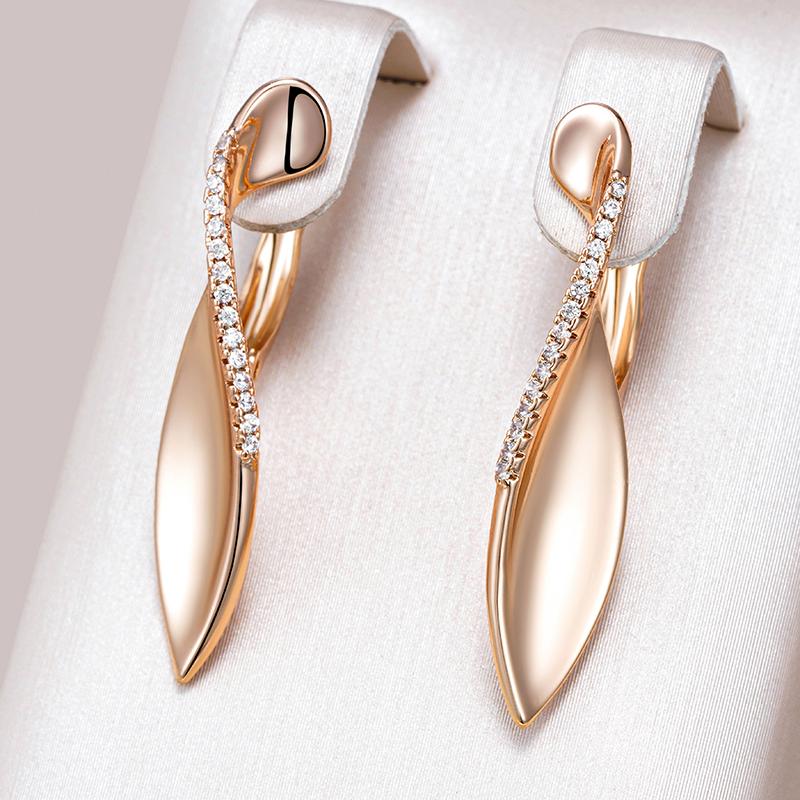 Trend Rosegoldfarben Glänzende Tropfenohrringe Für Damen Mode Kreativ Natürlicher Zirkon Einzigartig Romantisch Alltagsschmuck