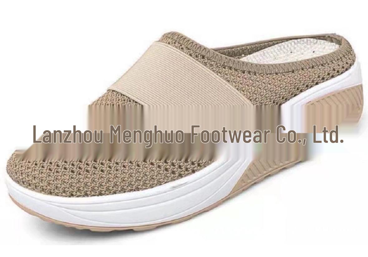 Plus Size Women s Slip-on Backless Shoes with Thick Sole and Breathable Mesh 42
