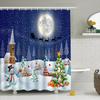 1Pc Waterproof Shower Curtain With Hooks Christmas Snow Scene Bathtub Curtain Soft Floor Rugs Non-Slip Bath Mat Bathroom Decor