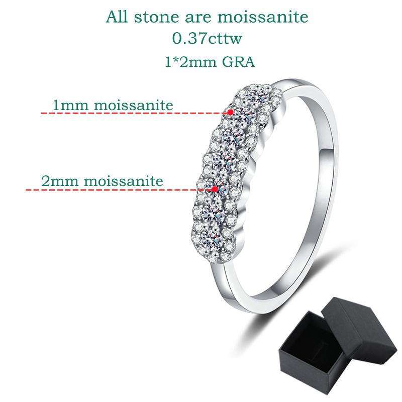 Smyoue GRA 2mm Full Moissanite Ring for Women Lab Created Diamond S925  Silver Plated 18k Wedding Jewelry Wholesale