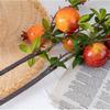 3pcs Artificial Pomegranate Stems with Leaves, Faux Fruit Branches for Rustic Home Decor, Fall Centerpieces, Wedding & Holiday Arrangements,73cm