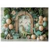 Dinosaur Theme Backdrop Photography Tropical Forest Arch Balloon Decor Birthday Cake Smash Kids Portrait Photo Background Studio