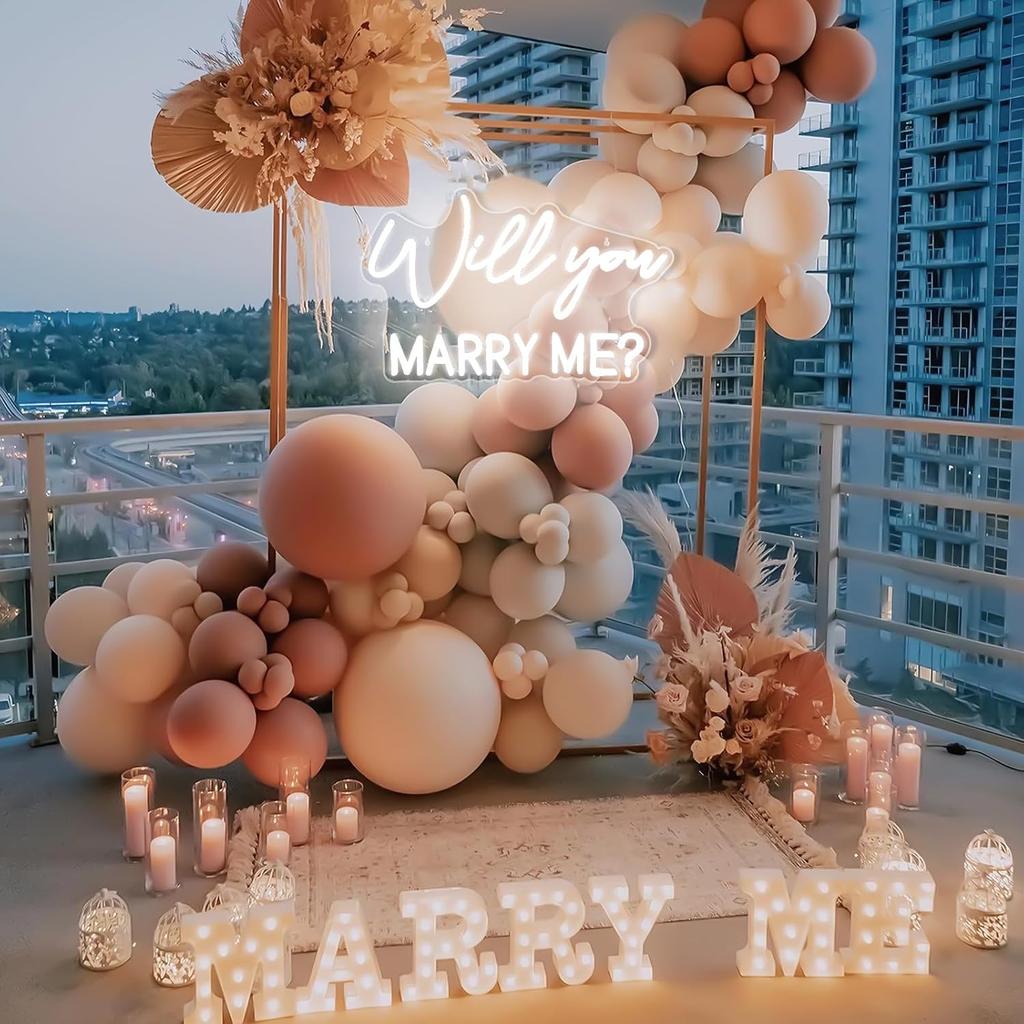 Will You Marry Me Sign, Led Neon Marry Me Light Up Letters for Proposal Wedding Party Decor Valentines Day Girlfriend Engagement Bridal Shower