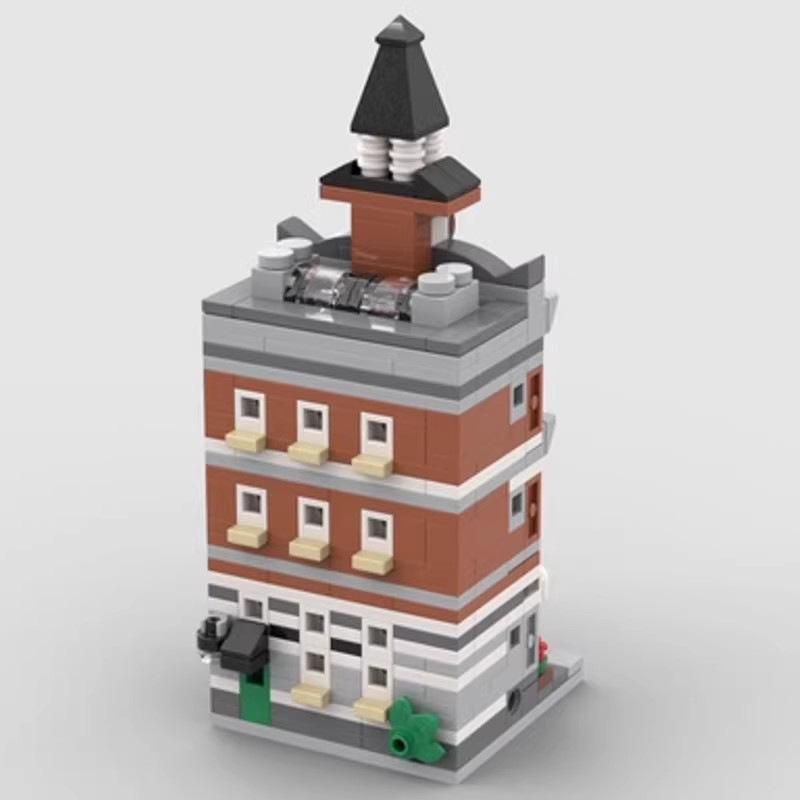 Compatible With Building Blocks MOC Small Particles Mini City Street Scene City Hall Puzzle Assembly Building Model Toys