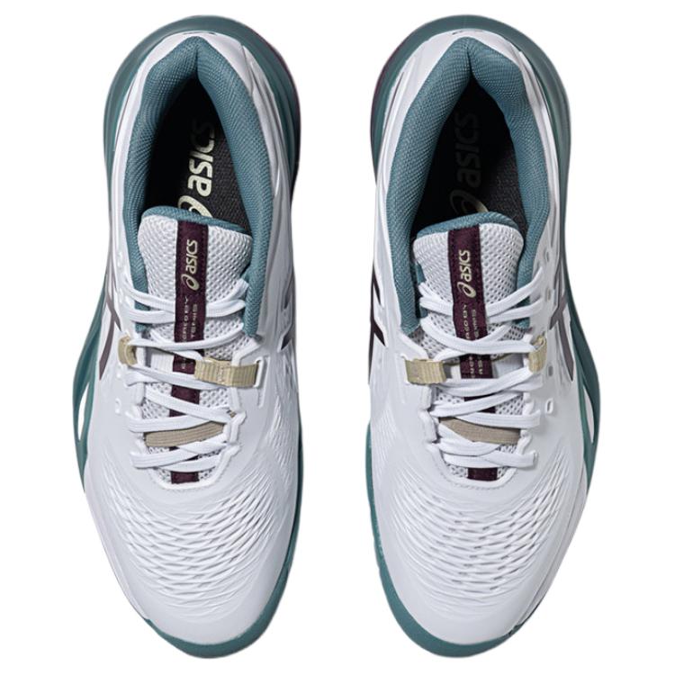 Asics Gel-Resolution X Stoff Weiter Schnitt Gute Flexibilität Und Grip Haltbarkeit Rutschfest Niedrig geschnittene Tennisschuhe Herren Sneaker Weiß Grün 1041A487-104