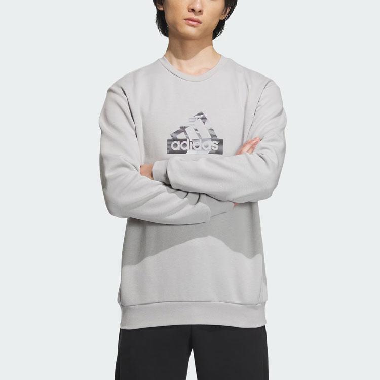 Adidas City Escape Letter Logo Print Pullover Sweatshirt Men Tops Light-Grey IT3962