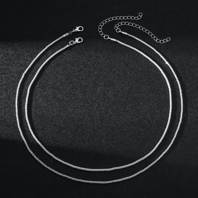 Gypsophila Sparkling Light Italian Clavicle Necklace for Women - Simple Shining Stackable Chain