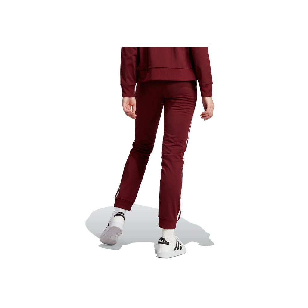 Adidas Vintage Sportlich Bequem Seite Drei Streifen Bündchen Logo Stickerei Muster Freizeit Hose Damen Hose Dunkelrot IM2819