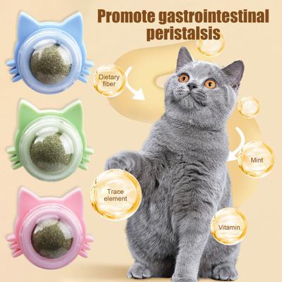 Katzenminzenball, essbarer Katzenminzenball, Spielzeug, sicher, gesund, zum Kauen von Kätzchen, zum Reinigen der Zähne, Zahnspielzeug, Leckerlis für die Wand, Katzenleckball, Spielzeug für Hauskatzen