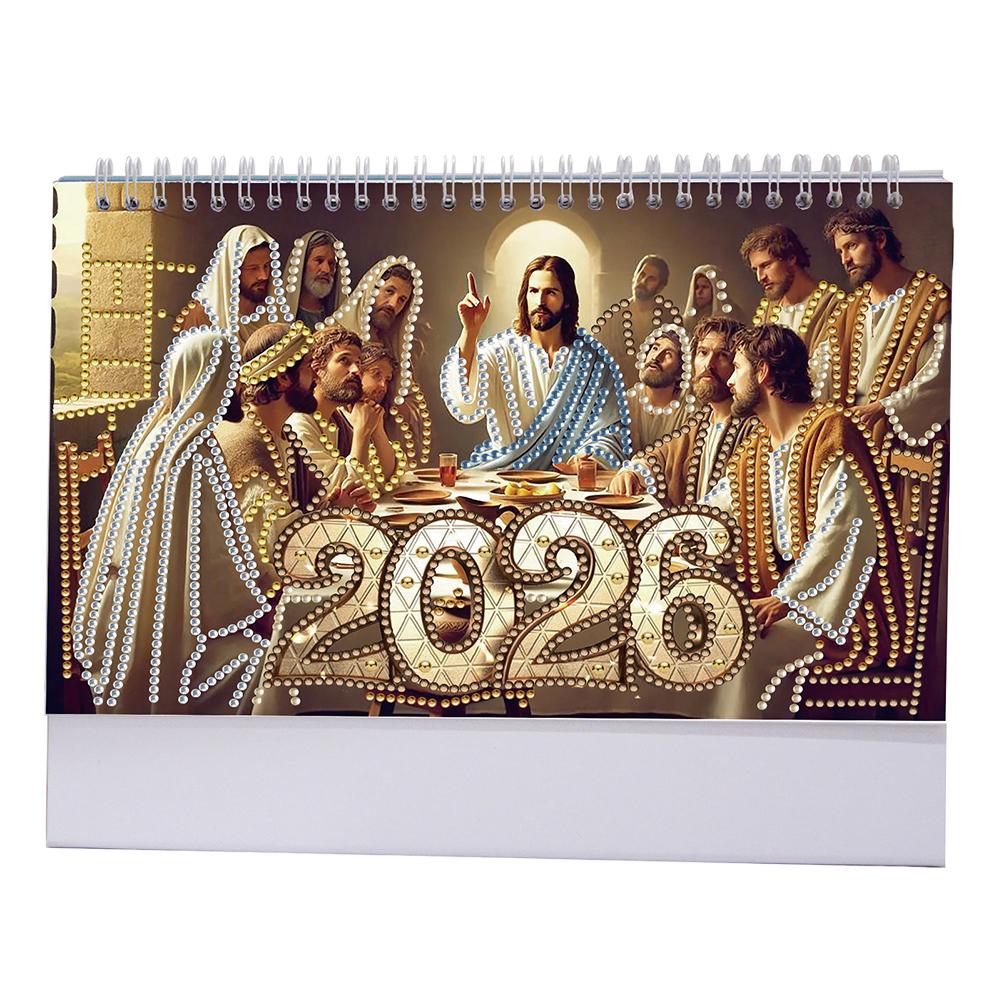 2026 Calendar Diamond Painting Calendar Set with Irregular Shaped Diamonds for Living Room Bedroom Office Desk Gift Giving
