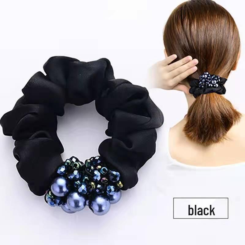 Korean Style Hair Tie for Women - Elegant Ponytail & Bun Accessory with Floral Ornament