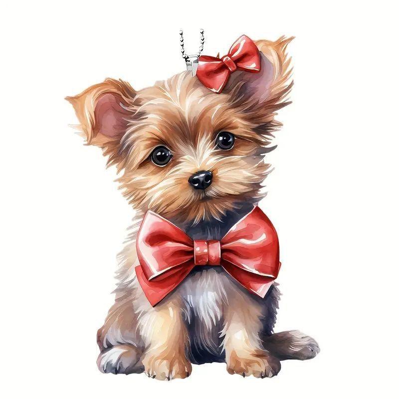 

Acrylic Dog Playful Car Hanger Fun Cartoon Design For Home Decor And Bag Charm