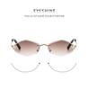 Trendy Rimless Polygonal Sunglasses Stylish Gradient Lens Metal Shades Eyewear Luxury Vintage Sun Glasses