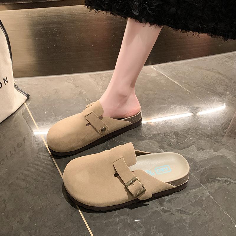 Fashion Ladies Indoor Casual Platform Slippers Winter Outdoor Fleece Warm Slippers Middle Heel Female Mule Fashion Slippers for Women