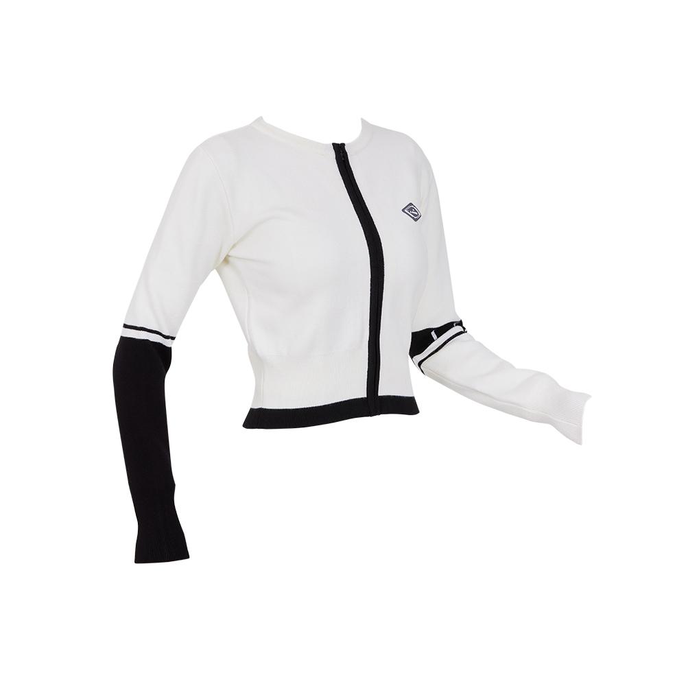 J Jane Color Line Knit Zip-Up Cardigan (Black)