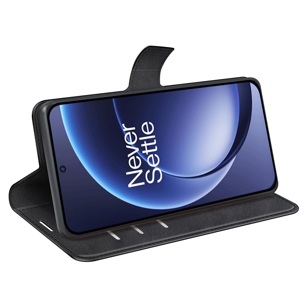 For OnePlus 15 5G Stand Case Anti-Scratch Calf Texture Leather Phone Cover