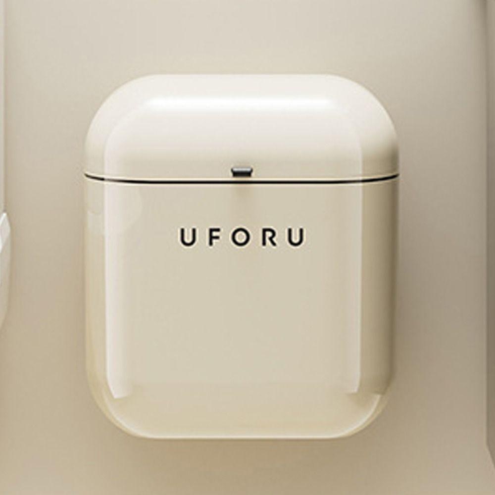 9L/12L Capacity Kitchen Trash Can Cream Colored Garbage Bin Space-Saving Waste Bin  Home Office
