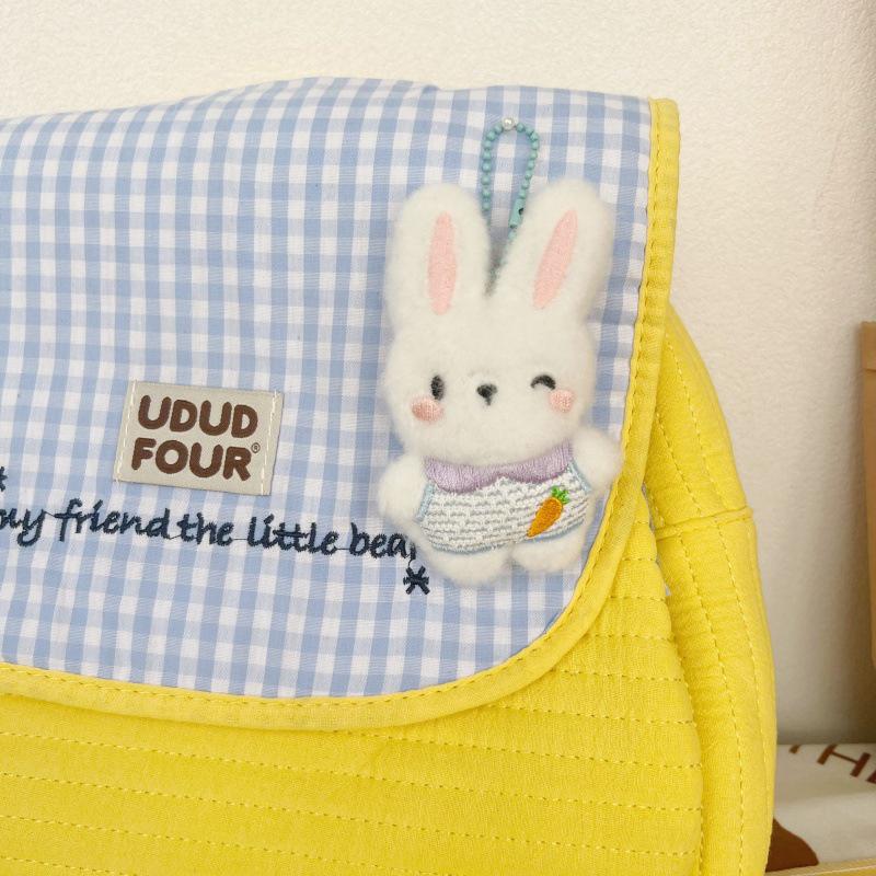 Cartoon Plush Bunny Toys Cute Stuffed Rabbit Doll Keychain Car Key Holder School Bag Pendant For Girl Birthday Gifts