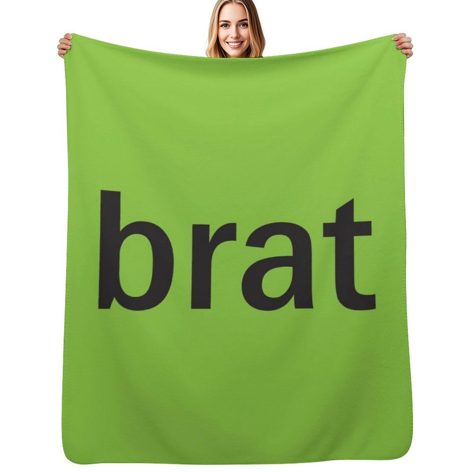 Happy Adults Toys Unisex White Brat Throw Blanket Warm Flannel Blanket For Couch Chair Bedroom