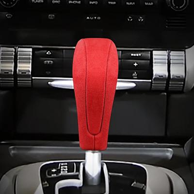 Genuine Leather Cow Suede Gear Shift Knob Cover for Porsche Cayenne 2004-2009 Protector Case Frame Decoration Auto Accessories