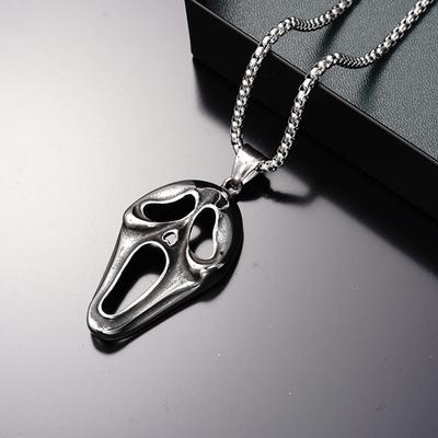 New Halloween Ghost Face Mask Horror Pendant Necklace Jewelry Gift For Women and Men