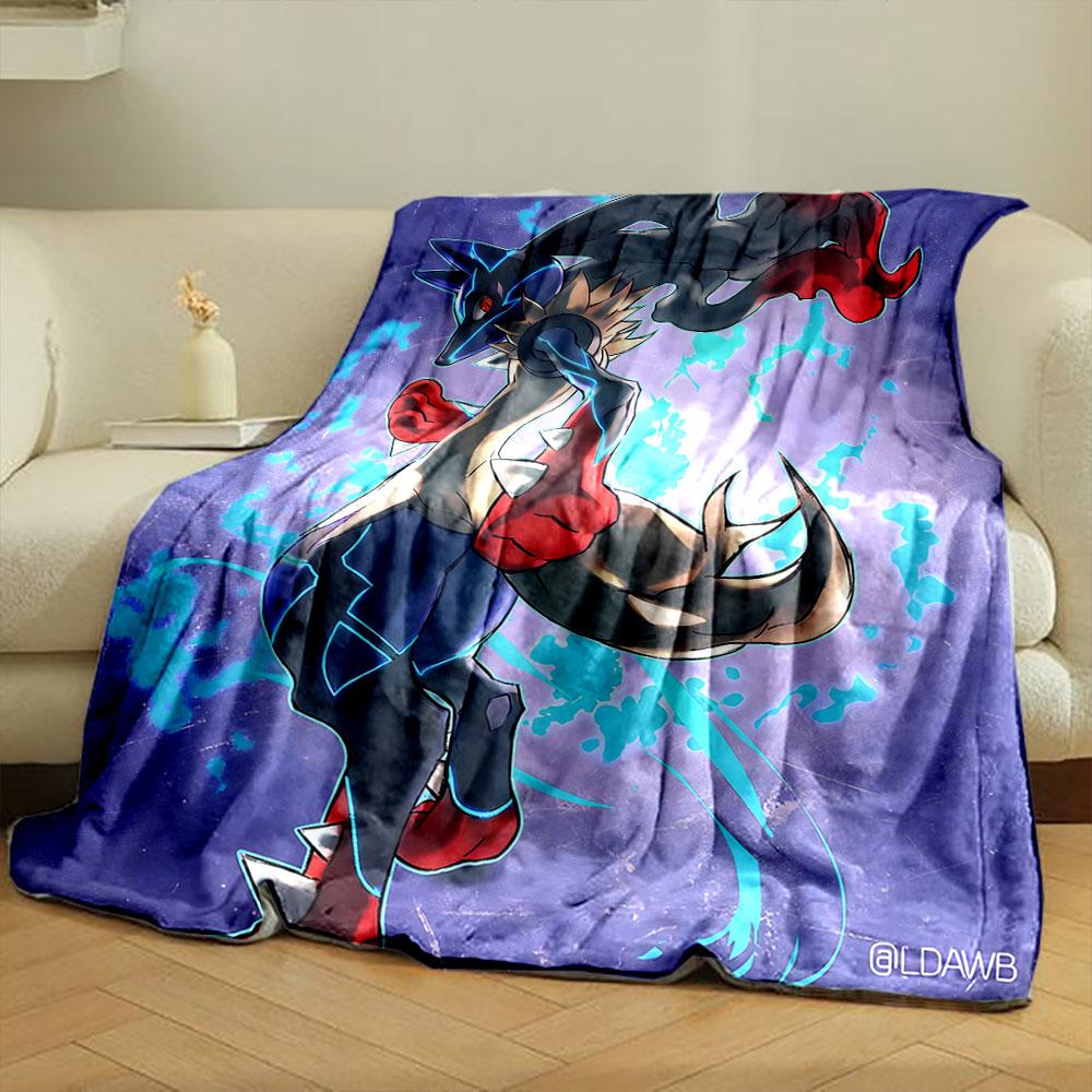 Glowing blue streaks and spiked edges contrast with red accents. for all seasons blanket lunch break throw gift