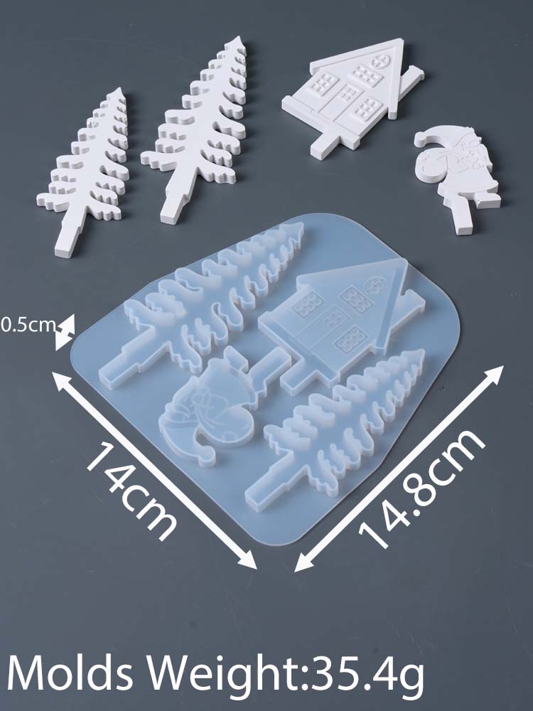 Christmas Tree Angel Elk Santa Claus Candlestick Mold DIY Star Design Candle Holder Casting Molds Plaster Resin Crafts Making