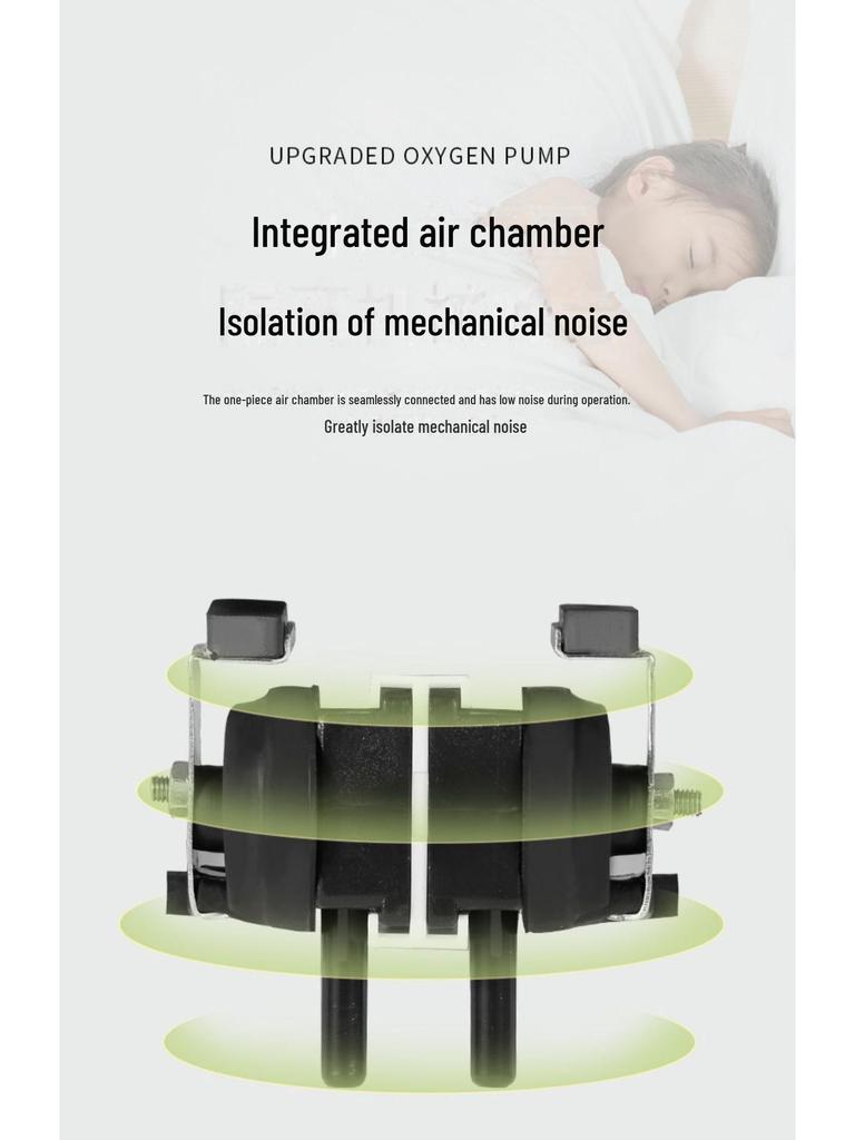Silent Dual-Hole Oxygen Pump for Small Fish Tanks and Aquariums