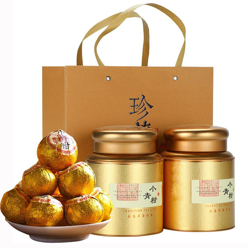 Xinhui Citrus Tea Tea Eight-Year Court Pu'er Cooked Tea Tangerine Peel Orange Pu'er Tea Canned 250G Gift Box