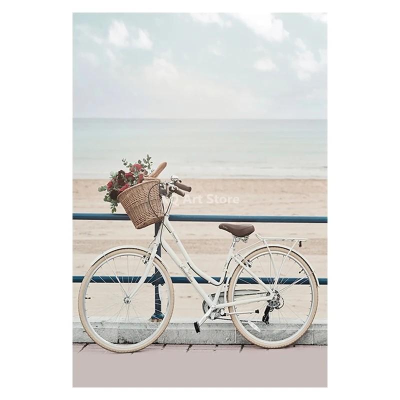 

Скандинавский пляж, море, океан, холст, настенный художественный постер, мост, листья, черепаха, чайка, принт, живопись, яркая летняя картина, украшение для дома 21x30cm No Framed