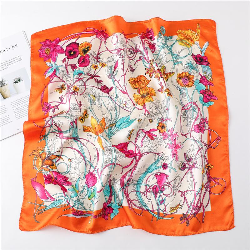 Scarf Printed Silk Women's Spring Summer Sun Protection Neck Decorative Professional Matching Tie Bag Small Square