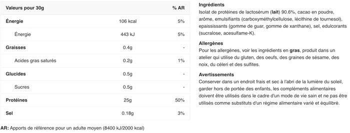 Whey Isolate Eric Favre - Iso 100% Whey Zero - Choco Intense 1500g