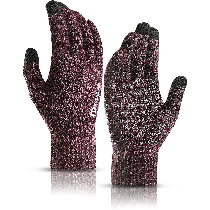 TRENDOUX Winter Gloves for Men Women - Upgraded Touch Screen Cold Weather Thermal Warm Knit Glove for Running Driving Hiking