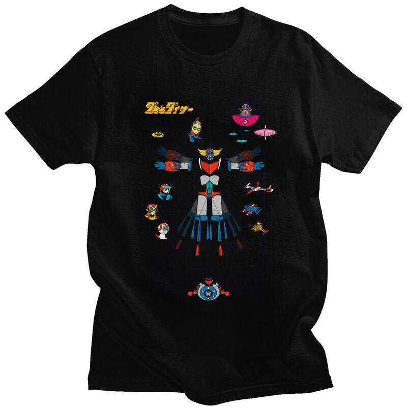 Custom UFO Robot Goldorak Grendizer Tshirt for Men Short Sleeve T Shirt Cool Tshirt Slim Fit 100 Cotton Tees Gift